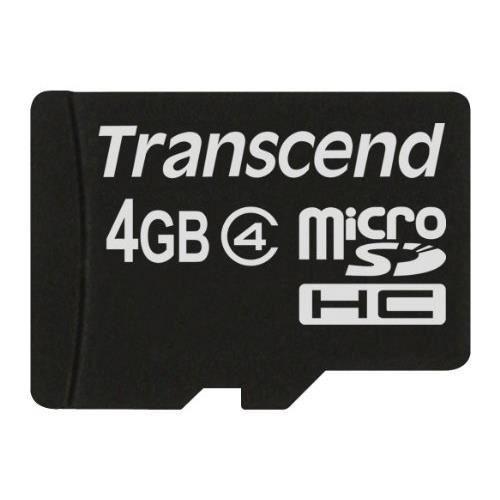 Transcend - TS4GUSDC4 - 4 Go Carte Mémoire - Micro SDHC - Classe 4 - Noir TS4GUSDC4