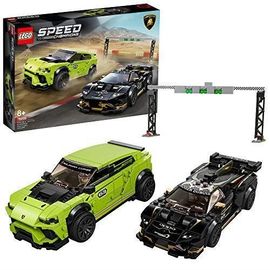 LEGO 76899 Speed Champions Lamborghini Urus ST-X & Lamborghini Huracán Super Trofeo EVO, Set de voiture de course 76899