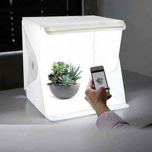 Boîte photo pliable MAVURA - Studio photo professionnel LED avec mini tente lumineuse - Blanc