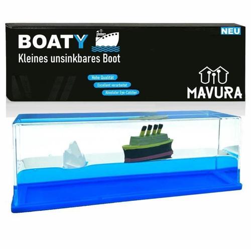 Verre décoratif MAVURA »BOATY Le petit bateau insubmersible - boule tremblante décoration Titanic Boat« (boule de verre boule à neig