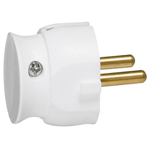 Fiche plastique extra-plate 2P-16 A Legrand - Mâle - Blanc