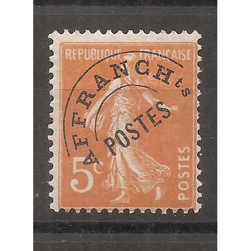 Préo 50 (1922) Préoblitéré Type Semeuse Fond Plein 5c Orange N* Avec Petits Défauts (Cote 46e) (0927)