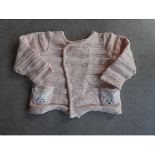 Cardigan Rose Pâle Fantaisie Sergent Major - 6 Mois