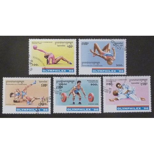 Cambodge Oblitéré Lot De 5 Timbres De 1996 Olymphilex 96