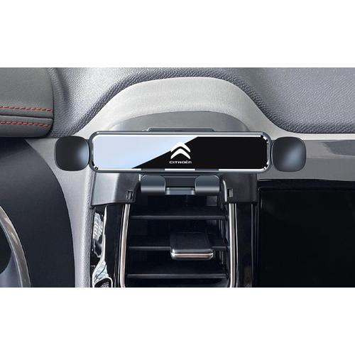 Support Telephone Voiture Pour Citroen C5 Aircross 2017-2022, Universel 360° Réglable Attache Téléphone Voiture, Ultra Stable Résistant Aux Chocs Support Smartphone,A Black