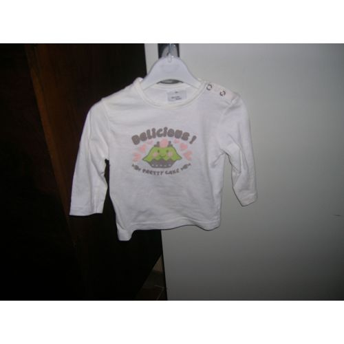 T-Shirt Manches Longues Delicious 9 Mois 100% Coton.