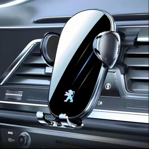 Support Telephone Voiture Pour Peugeot 208 2019-2023,Bouche D'aération 360° Rotation 2023 Clip Amélioré Porte Téléphone Voiture Emblème Accessoire Voiture Pour Iphone/Galaxy,Suctiion Cup