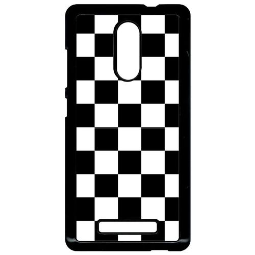 Coque Xiaomi Redmi Note 3 - Carr Noir Et Blanc Damier - Noir