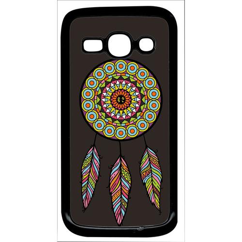 Coque Pour Smartphone - Attrape Reve Fond Brun - Compatible Avec Samsung Galaxy Ace 3 - Plastique - Bord Noir