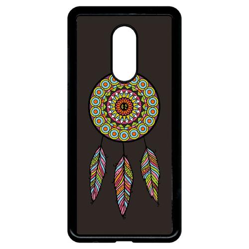 Coque Pour Smartphone - Attrape Reve Fond Brun - Compatible Avec Xiaomi Redmi 5 - Plastique - Bord Noir