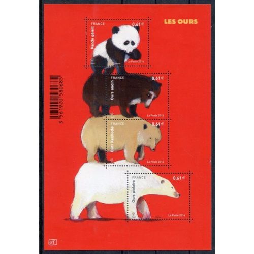Bloc 4 Timbres "Les Ours"