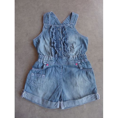 Combishort En Jean Clair Fantaisie Tissaia - 6 Mois