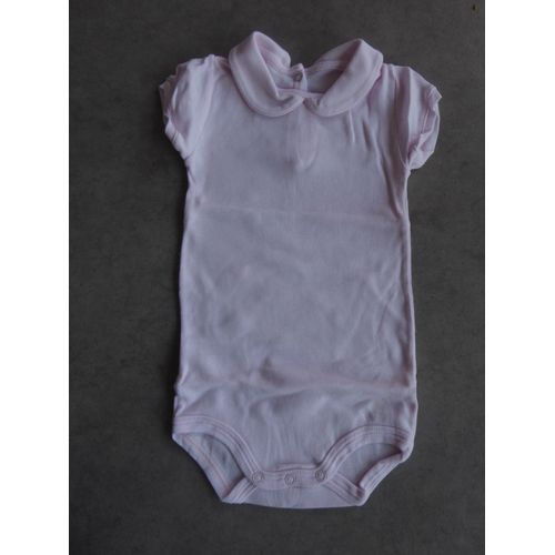 Body Manches Courtes Rose Pâle Petit Bateau - 6 Mois