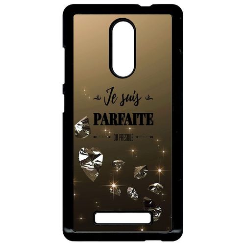 Coque Xiaomi Redmi Note 3 - Je Suis Parfaite Ou Presque Fond Diamant - Noir