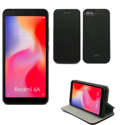 Etui Luxe Xiaomi Redmi 6a Noir Slim Cuir Style Stand Smartphone 2018 - Housse Coque Anti Choc De Protection - Accessoires Pochette Case ¿
