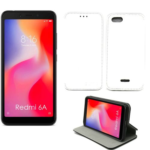 Etui Luxe Xiaomi Redmi 6a Blanc Slim Cuir Style Stand Smartphone 2018 - Housse Coque Anti Choc De Protection - Accessoires Pochette Case ¿