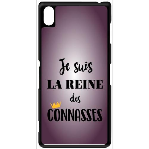 Coque Xperia Z3 - Je Suis La Reine Des Conasses Fond Violet - Noir