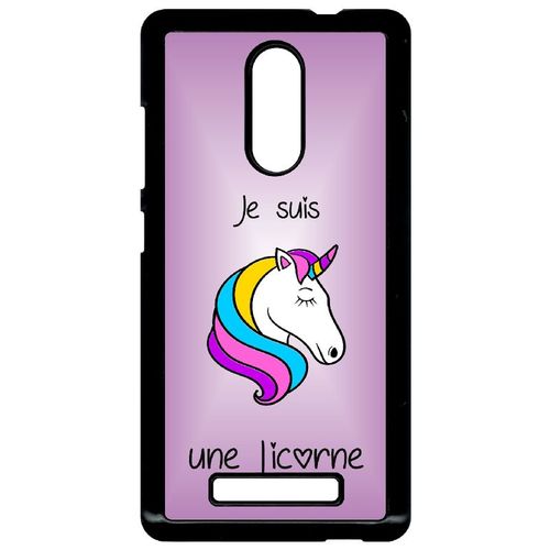 Coque Xiaomi Redmi Note 3 - Je Suis Une Licorne Fond Violet - Noir