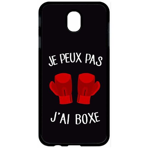 Coque Pour Tablette - Je Peux Pas J Ai Boxe Fond Noir - Compatible Avec Samsung Galaxy J7 (2017) - Plastique - Bord Noir