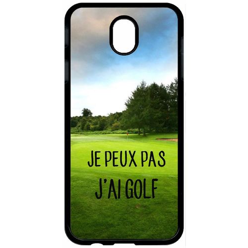 Coque Pour Tablette - Je Peux Pas J Ai Golf Fond Terrain - Compatible Avec Samsung Galaxy J7 (2017) - Plastique - Bord Noir