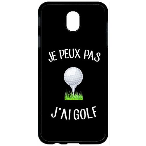 Coque Pour Tablette - Je Peux J Ai Golf Fond Noir - Compatible Avec Samsung Galaxy J7 (2017) - Plastique - Bord Noir