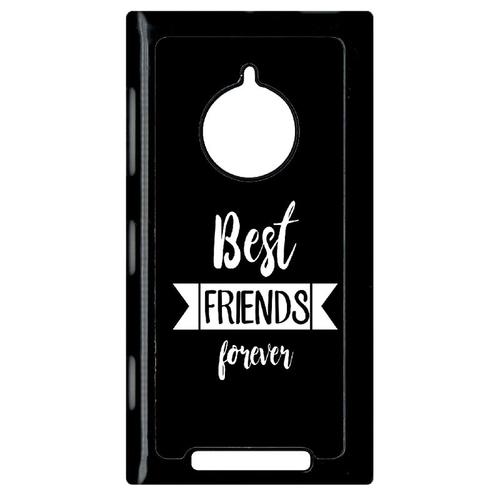 Coque Pour Smartphone - Best Friend Noir Et Blanc - Compatible Avec Nokia Lumia 830 - Plastique - Bord Noir