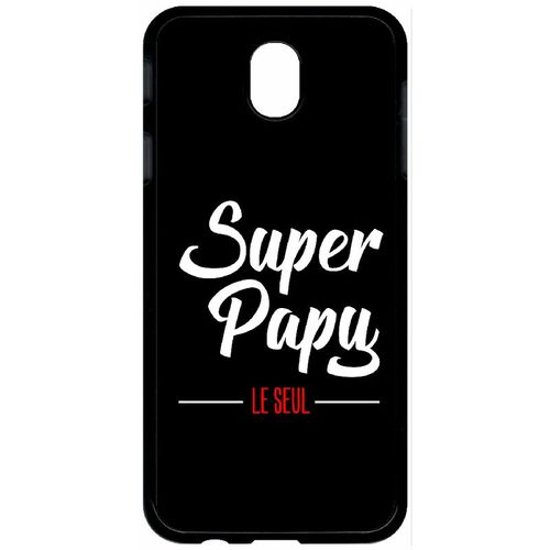 Coque Pour Tablette - Super Papy Le Seul Fond Noir - Compatible Avec Samsung Galaxy J7 (2017) - Plastique - Bord Noir
