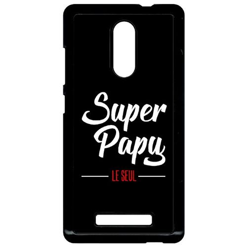 Coque Xiaomi Redmi Note 3 - Super Papy Le Seul Fond Noir - Noir