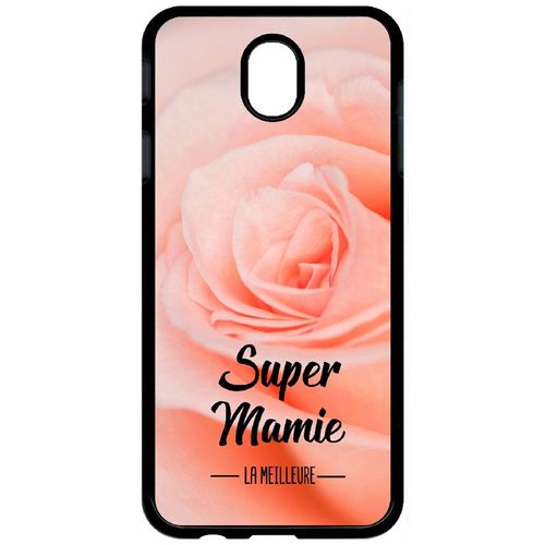 Coque Pour Tablette - Super Mamie La Meilleure Fond De Roses - Compatible Avec Samsung Galaxy J7 (2017) - Plastique - Bord Noir
