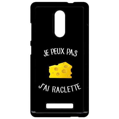 Coque Xiaomi Redmi Note 3 - Je Peux Pas J Ai Raclette Fond Noir - Noir