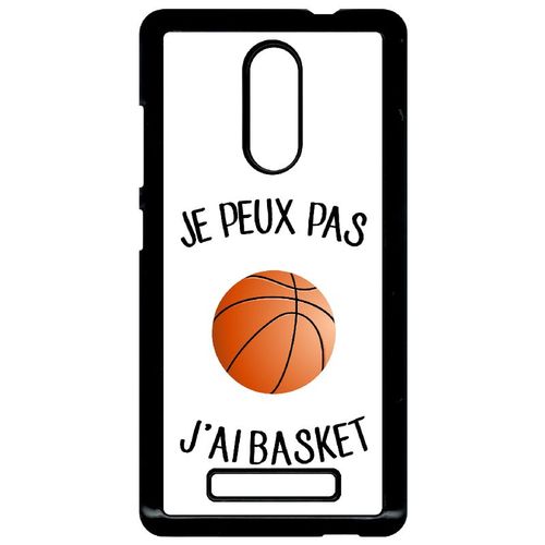 Coque Xiaomi Redmi Note 3 - Je Peux Pas J Ai Basket Fond Blanc - Noir