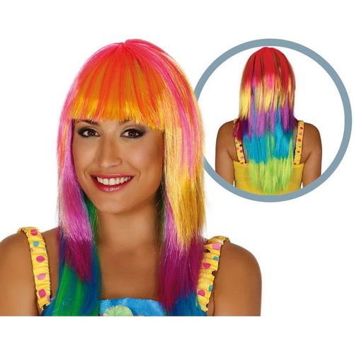 Perruque Longue Multicolore (Taille Unique Adulte)
