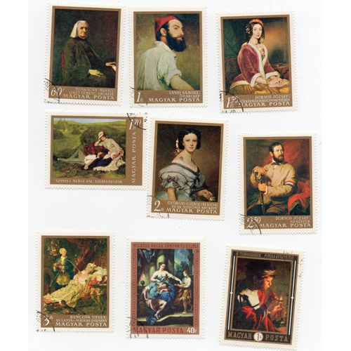 Hongrie- Lot De 15 Timbres Oblitérés- Tableaux