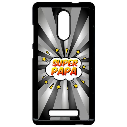 Coque Xiaomi Redmi Note 3 - Super Papa Fond Graphique Gris - Noir