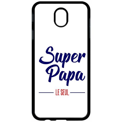 Coque Pour Tablette - Super Papa Le Seul Fond Blanc - Compatible Avec Samsung Galaxy J7 (2017) - Plastique - Bord Noir