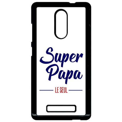 Coque Xiaomi Redmi Note 3 - Super Papa Le Seul Fond Blanc - Noir