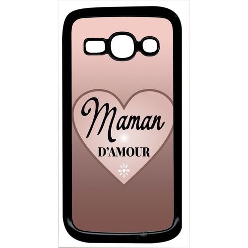 Coque Pour Smartphone - Maman D Amour Dgrad De Rose - Compatible Avec Samsung Galaxy Ace 3 - Plastique - Bord Noir