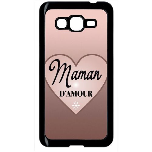 Coque Pour Smartphone - Maman D Amour Dgrad De Rose - Compatible Avec Samsung Galaxy Grand Prime - Plastique - Bord Noir