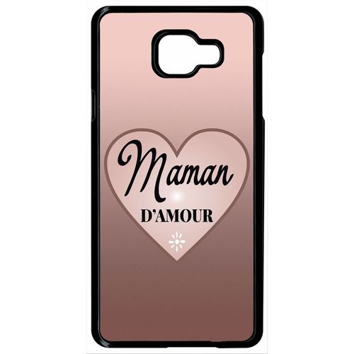 Coque Pour Smartphone - Maman D Amour Dgrad De Rose - Compatible Avec Samsung Galaxy A7 (2016) - Plastique - Bord Noir