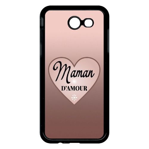 Coque Pour Smartphone - Maman D Amour Dgrad De Rose - Compatible Avec Samsung Galaxy J3 (2017) - Plastique - Bord Noir