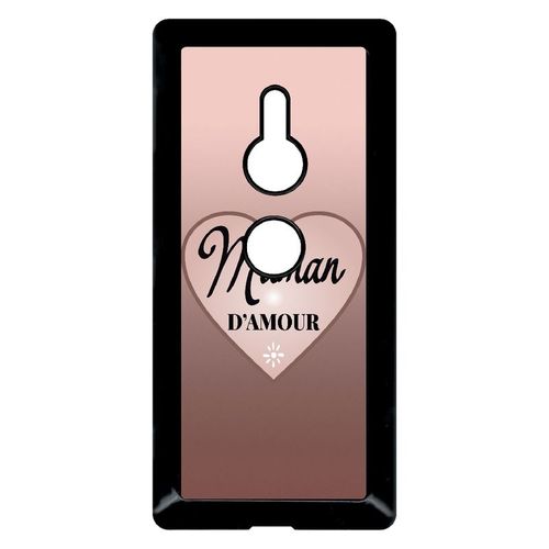Coque Pour Smartphone - Maman D Amour Dgrad De Rose - Compatible Avec Sony Xperia Xz2 - Plastique - Bord Noir