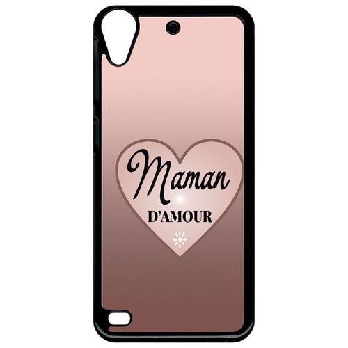 Coque Pour Smartphone - Maman D Amour Dgrad De Rose - Compatible Avec Htc Desire 530 - Plastique - Bord Noir