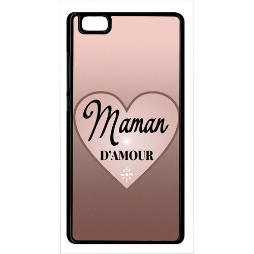 Coque Pour Smartphone - Maman D Amour Dgrad De Rose - Compatible Avec Huawei Ascend P8 Lite (2015) - Plastique - Bord Noir