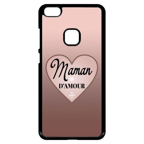 Coque Pour Smartphone - Maman D Amour Dgrad De Rose - Compatible Avec Huawei Ascend P10 Lite - Plastique - Bord Noir