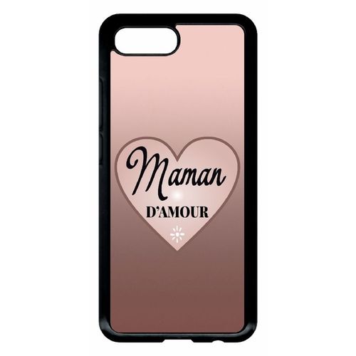 Coque Pour Smartphone - Maman D Amour Dgrad De Rose - Compatible Avec Honor 10 - Plastique - Bord Noir