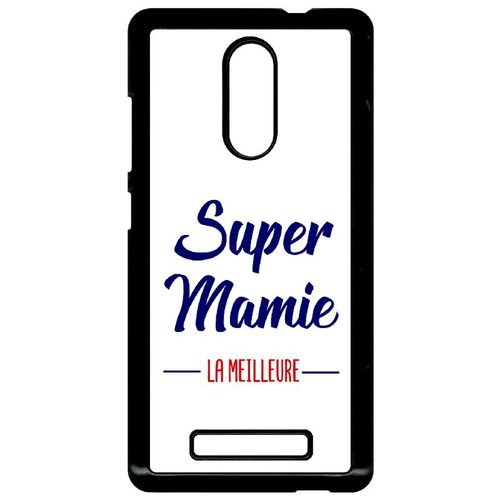 Coque Xiaomi Redmi Note 3 - Super Mamie La Meilleure Fond Blanc - Noir