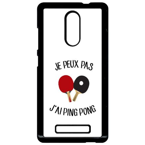 Coque Xiaomi Redmi Note 3 - Je Peux Pas J Ai Ping Pong Fond Blanc - Noir