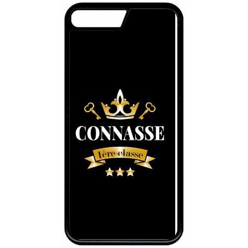 Coque Pour Smartphone - Connasse 1er Classe - Compatible Avec Apple Iphone 7 - Plastique - Bord Noir