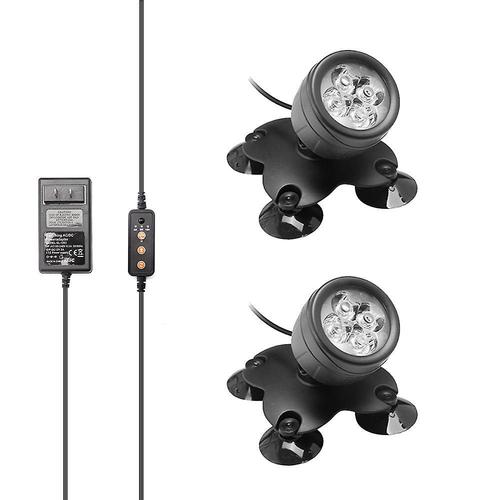 Paquet de 2 lumières submersibles pour bassin à LED RVB, projecteur de Noël pour fontaine réglable à 360° -