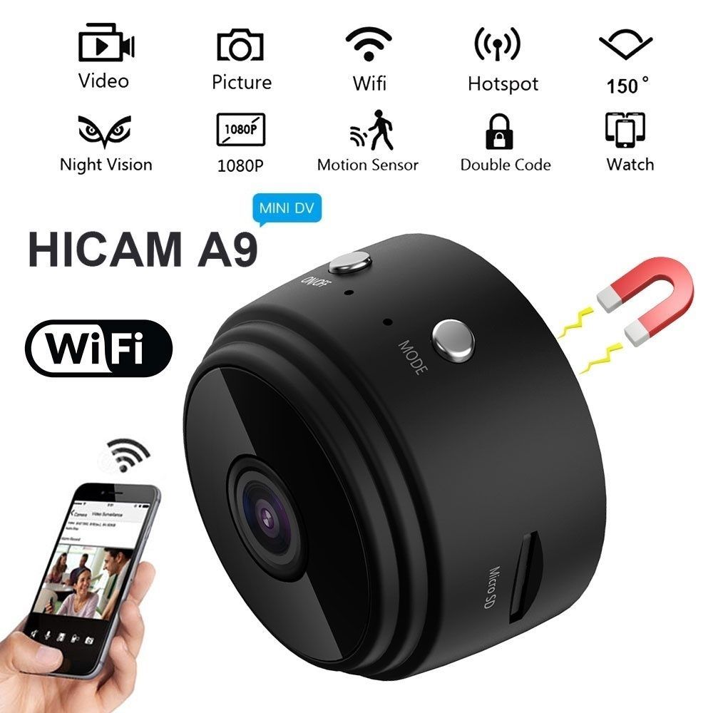 Mini camra IP WiFi 1080P aimant de lumire infrarouge cach... - 2